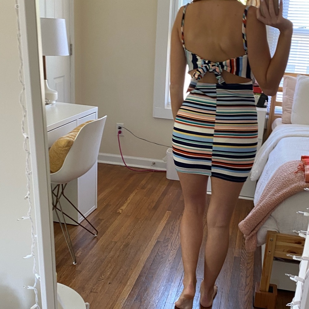Sunset & Spring Striped Mini Dress - Picture 6 of 7